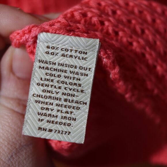 Sonoma Coral Pink Chunky Knit Pullover Sweater Medium - Picture 10 of 10